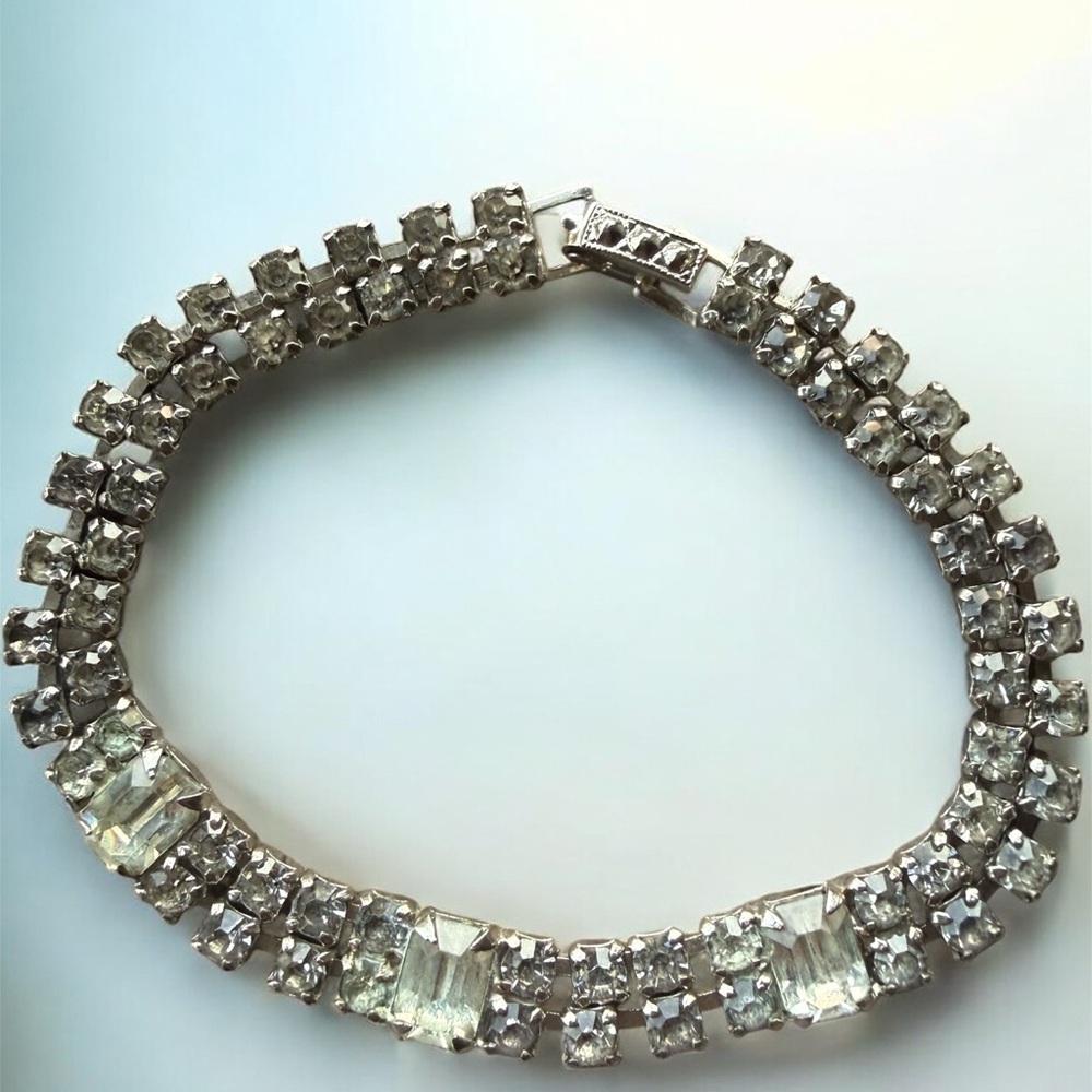 American Vintage Silver Crystal Bracelet sale today only​​​​​